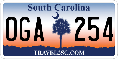 SC license plate OGA254