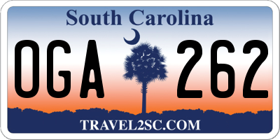 SC license plate OGA262