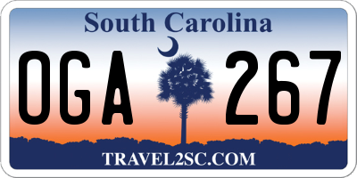 SC license plate OGA267