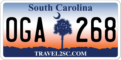 SC license plate OGA268