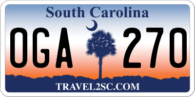 SC license plate OGA270