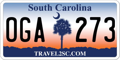 SC license plate OGA273