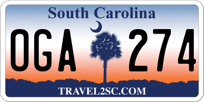 SC license plate OGA274