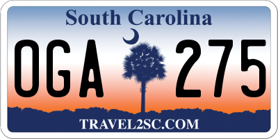 SC license plate OGA275