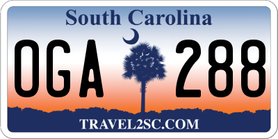 SC license plate OGA288