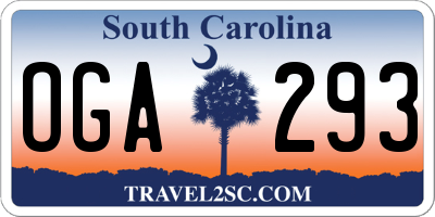 SC license plate OGA293