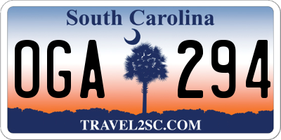 SC license plate OGA294