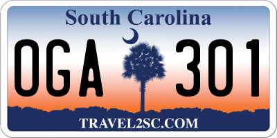 SC license plate OGA301