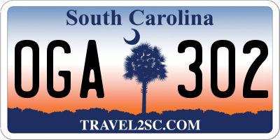 SC license plate OGA302