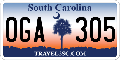 SC license plate OGA305