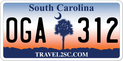 SC license plate OGA312