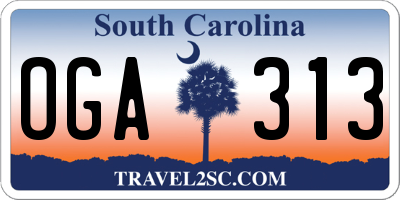 SC license plate OGA313