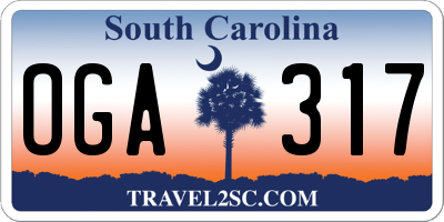 SC license plate OGA317