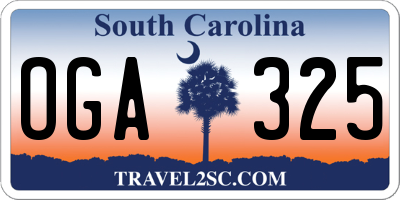 SC license plate OGA325