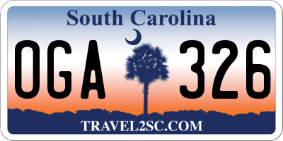 SC license plate OGA326