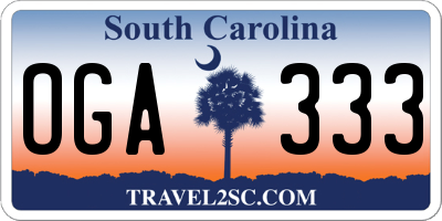 SC license plate OGA333