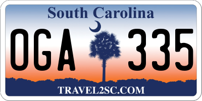 SC license plate OGA335