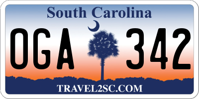 SC license plate OGA342