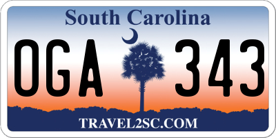 SC license plate OGA343