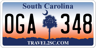 SC license plate OGA348