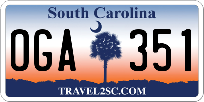 SC license plate OGA351