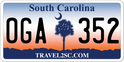 SC license plate OGA352