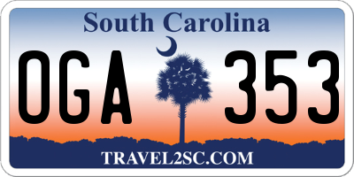 SC license plate OGA353