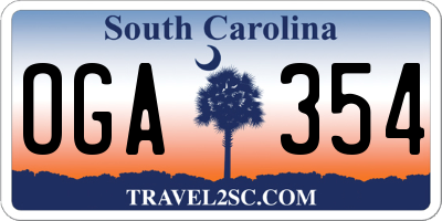 SC license plate OGA354