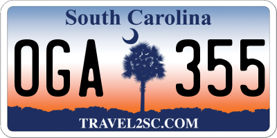 SC license plate OGA355