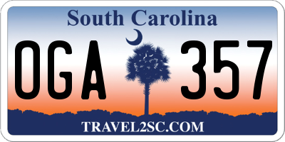 SC license plate OGA357
