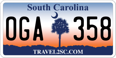 SC license plate OGA358