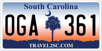 SC license plate OGA361