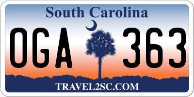 SC license plate OGA363