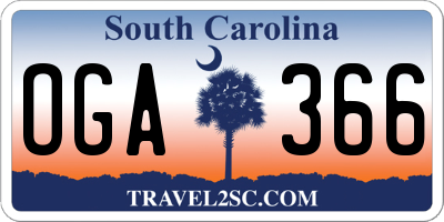 SC license plate OGA366