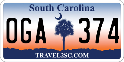SC license plate OGA374