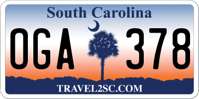 SC license plate OGA378