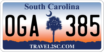 SC license plate OGA385