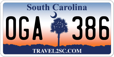 SC license plate OGA386