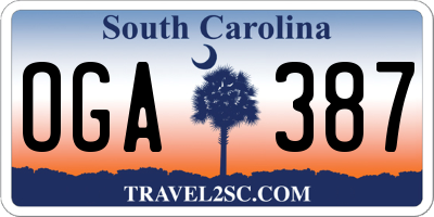 SC license plate OGA387