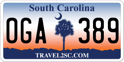 SC license plate OGA389
