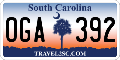 SC license plate OGA392