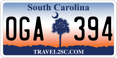 SC license plate OGA394