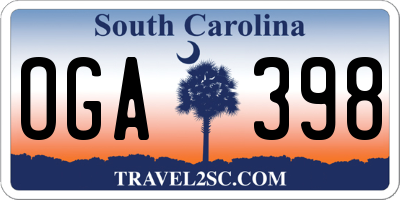 SC license plate OGA398