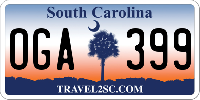 SC license plate OGA399