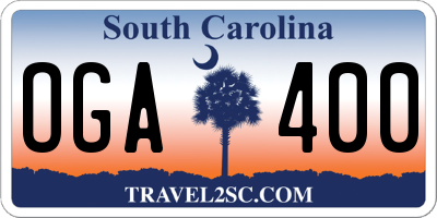 SC license plate OGA400