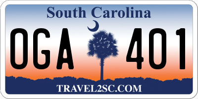 SC license plate OGA401