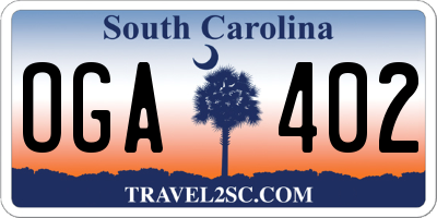 SC license plate OGA402