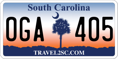 SC license plate OGA405