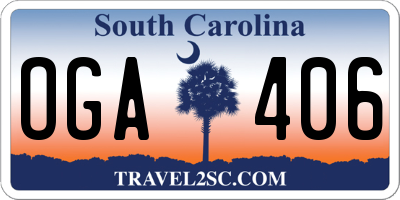 SC license plate OGA406