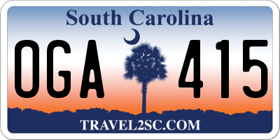 SC license plate OGA415